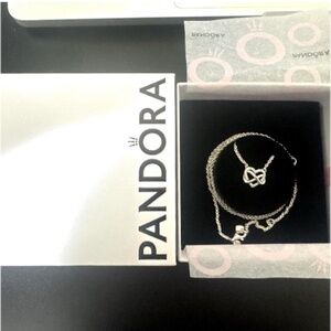 Pandora Infinity Heart Necklace – Sterling Silver 💎 Gift Box Included